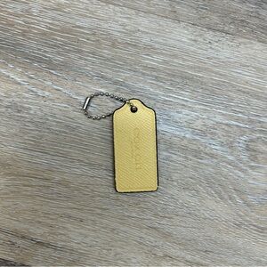 coach Yellow Textured Keychain Tag